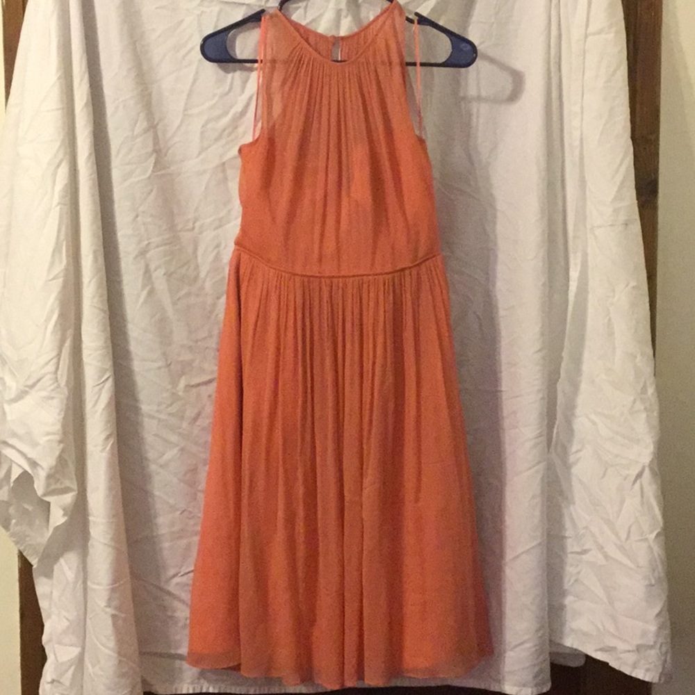 Peach summer cocktail dress